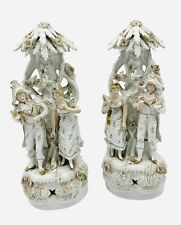 Pair of 13” Antique Capodimonte Porcelain Figural Statues picture