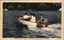 Evinrude Boat Motor Advertising LINEN Postcard picture