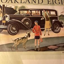 VTG School Kids Dog Art Deco Car Ad 2 Door SEDANS Decor General Motors Oakland picture