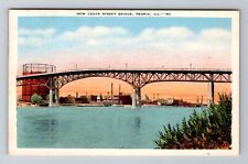 Peoria IL-Illinois, New Cedar Street Bridge, Antique c1948 Vintage Postcard picture