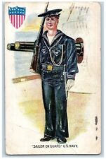1909 Sailors On Guard US Navy Waynesboro Pennsylvania PA Embossed Postcard picture