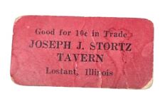 Vintage Lostant Illinois Joseph J Stortz Tavern 10 Cents in Trade Small Card picture