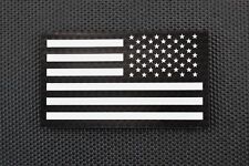 Infrared Reverse US Flag Patch Black & White Police SWAT LEO Security IR Hook picture