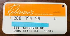 Vintage Robinson's Department Store Credit Card Long Beach CA 1960-70s picture