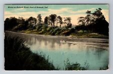 Wabash IN-Indiana, Scene On Wabash River, Antique, Vintage c1911 Postcard picture