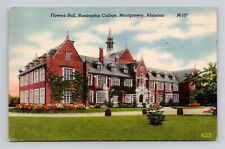 Postcard Huntingdon College Flowers Hall Montgomery Alabama, Vintage Linen F15 picture