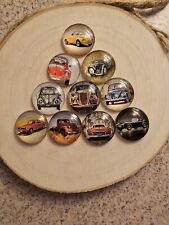 GORGEOUS ANTIQUE CARS VINTAGE One Inch Round Glass Refrigerator Magnet Set Of 10 picture