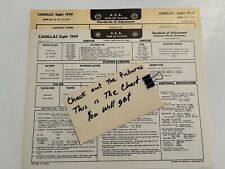 AEA Tune-Up Chart System 1959 Cadillac V-8  Series 60, 62, 63, 67 & 69 picture