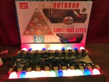Vtg Set of C9 Outdoor 20 multicolor Christmas lights Original box Tested  picture