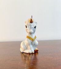 Hallmark Keepsake Ornament Baby Unicorn Porcelain With Gold Bow EUC picture