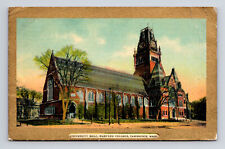 c1912 Postcard Harvard College University Hall Gold Border Cambridge MA Mass picture