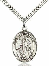 bliss Sterling Silver Saint Anthony of Egypt Medal Pendant, 1 Inch picture