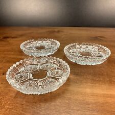 Vintage Ashtray  Crystal Ornate Cut Glass Set of 3 picture
