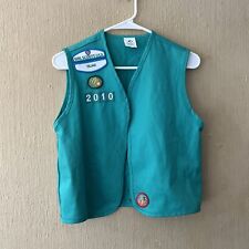 Vintage Girl Scout  size large JR. Vest Green Patches Made In USA green picture