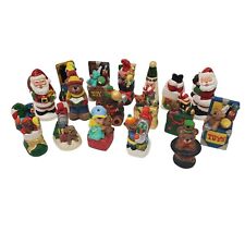 Lot Of 17 Vintage Small Wooden Resin Christmas Ornaments Santa Animals Toys picture