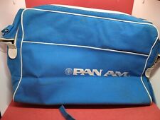 Vintage PAN AM Airline Light Blue Canvas Carry On Duffle Flight Bag Pilot picture