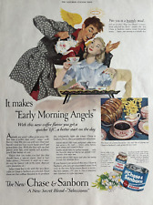 1949 Chase & Sanborn Vacuum Packed Coffee Morning Angels Lift Vintage Print Ad picture