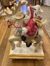 House Of Hatten 15.5” Santa Riding White Reindeer Rare picture