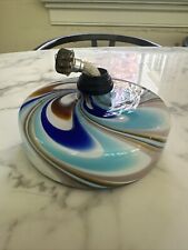 Vintage Swirl Art Glass Oil Lamp picture