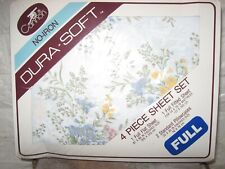 Vintage Cannon Full Sheet Set Dura Soft No Iron Classic Floral NIP 4 Pieces picture