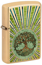 Zippo Fusion Tree of Life Design High Polish Brass Windproof Lighter, 48391 picture