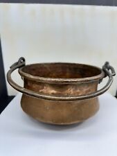 Antique  19 C.  c. Handmade Copper Apple Butter Kettle Cauldron Pot Tub picture