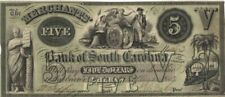 Merchants Bank of South Carolina $5 - Obsolete Notes - Paper Money - US - Obsole picture