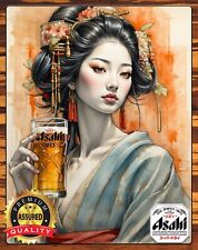 Asahi Super Dry Beer - Geisha Girl - Rare - Metal Sign 11 x 14 picture