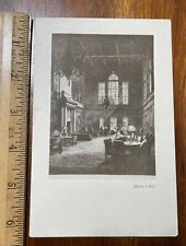 Vintage 1936 Holiday New Year card Harvard Club of New York City interior scene picture