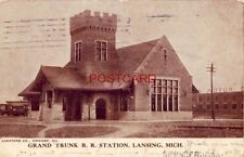 pre-1907 GRAND TRUNK R.R. STATION, LANSIN, MICH. 1907 picture