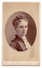 ANTIQUE CDV CIRCA 1870s J. LOEFFLER Woman Braided Hair STATEN ISLAND NEW YORK picture