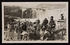 Scarce RPPC Chief Tommy Thompson and Family at Celilo Falls, Oregon. C 1940's  picture