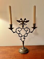 Vintage bronze double headed eagle candelabra from German/Polish home, 1920s picture