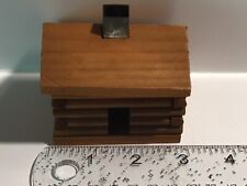 Vintage Rustic Log Cabin Incense Burner Miniature Wooden House  picture