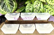 Wholesale Lot 6 PCs Natural Selenite Aka Satin Spar  Square Bowls Crystal ~10cm picture