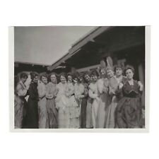 Antique Snapshot Photo Fantastic Group Shot 1910s Women Posing In A Row Line picture