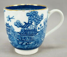 Caughley Nankin Willow Blue White & Gold Porcelain Coffee Cup Circa 1784-1799 C picture