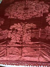 Vintage Damasco A Mano S Leucio Italian Red Damask Silk Bedspread King 83