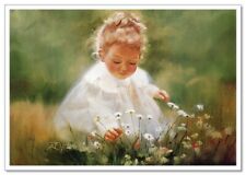 Lovely children-flowers of life Pretty girl Chamomile KIDS NEW modern Postcard picture