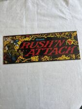 1985 Original Rush N’ Attack  plexi marquee Konami Vintage Sign *Read picture
