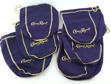 Crown Royal Canadian Whisky Liquor Bottle Bags Purple Cloth Drawstring Lot 6  picture