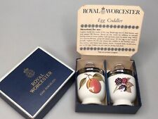 Pair Royal Worcester Made England Peaches & Berries Porcelain Egg Coddlers  picture