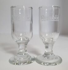 Vtg Republic Airlines Cordial Shot Glass Footed 3 1/4
