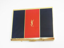 Auth Yves Saint Laurent YSL Cigarette Case Card Holder Black Red Gold picture