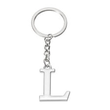 Initial Letter Key Chain, Letter L Key Chain Pendant Key Ring, Silver picture