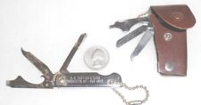 45d - (2) Bassett Multi Tool Key Chain - Knife - Opener -  File in Case picture
