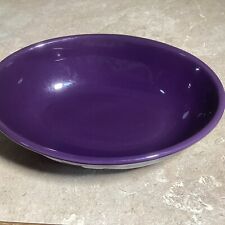 Longaberger Pottery Oval Vegetable Serving Bowl Eggplant Purple 7” X 9 1/2” picture
