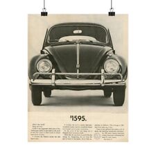 Volkswagen Beetle VW Bug Poster - VW Advertising Ad Print Mid Century Wall Art picture