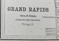 Vintage 1900 GRAND RAPIDS MICHIGAN Map 11x14