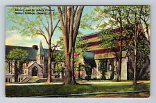 Geneva NY-New York, Library And St Johns Chapel Vintage c1947 Souvenir Postcard picture